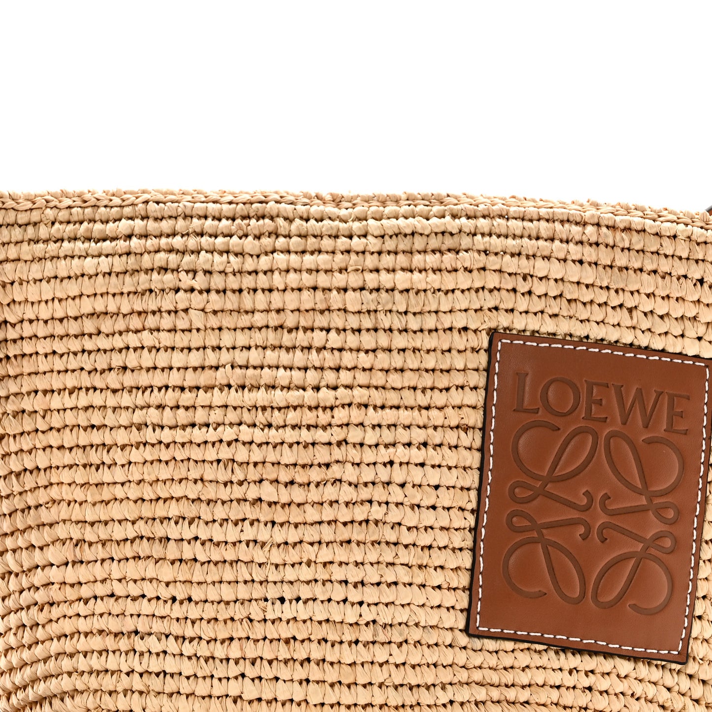 Calfskin Raffia Paulas Ibiza Pochette Bag Natural Tan