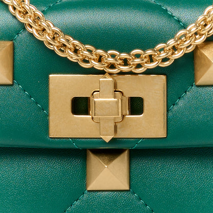 Valentino Garavani Nappa Small Roman Stud Shoulder Bag Jungle 8 of 10