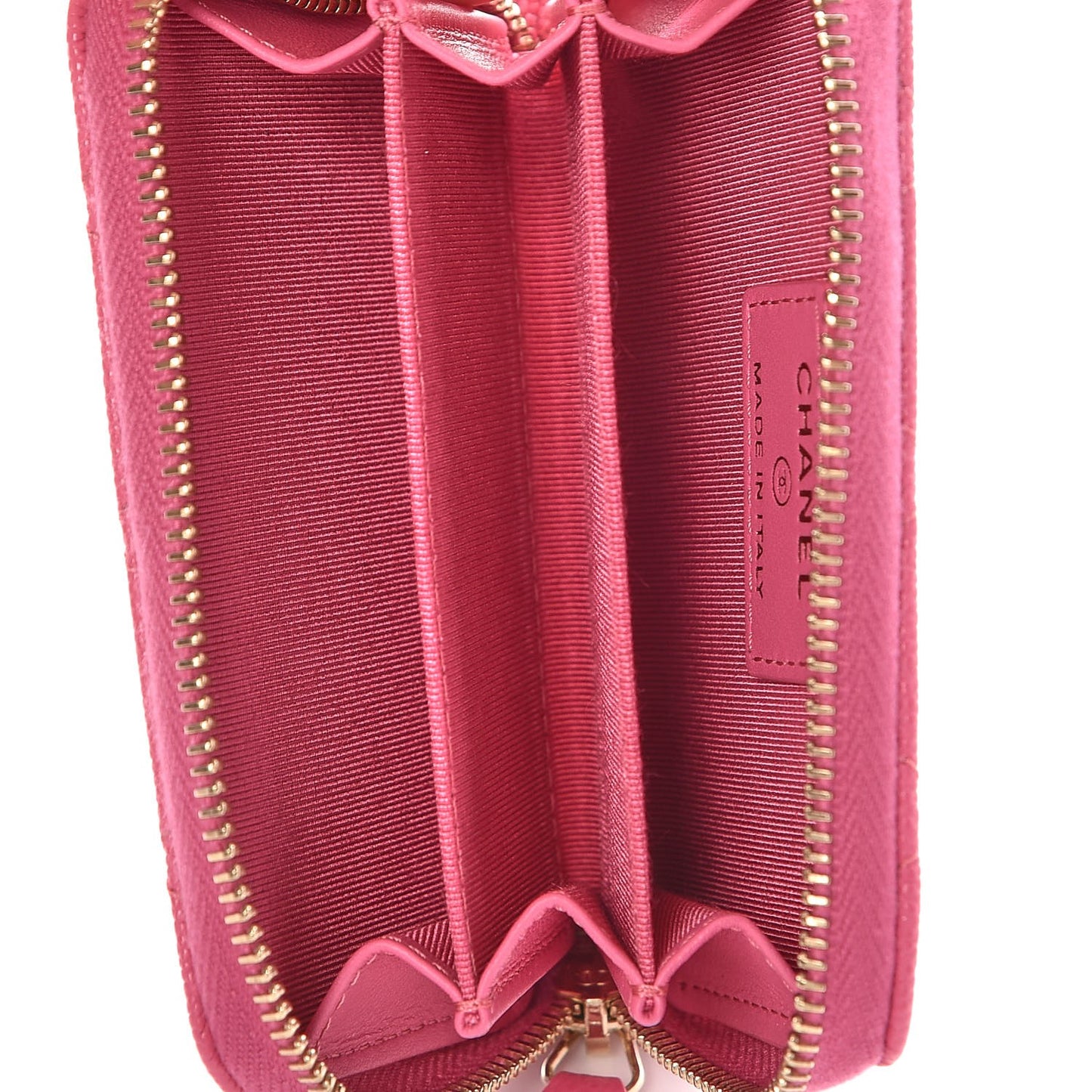Caviar Quilted Zip Coin Purse Pink