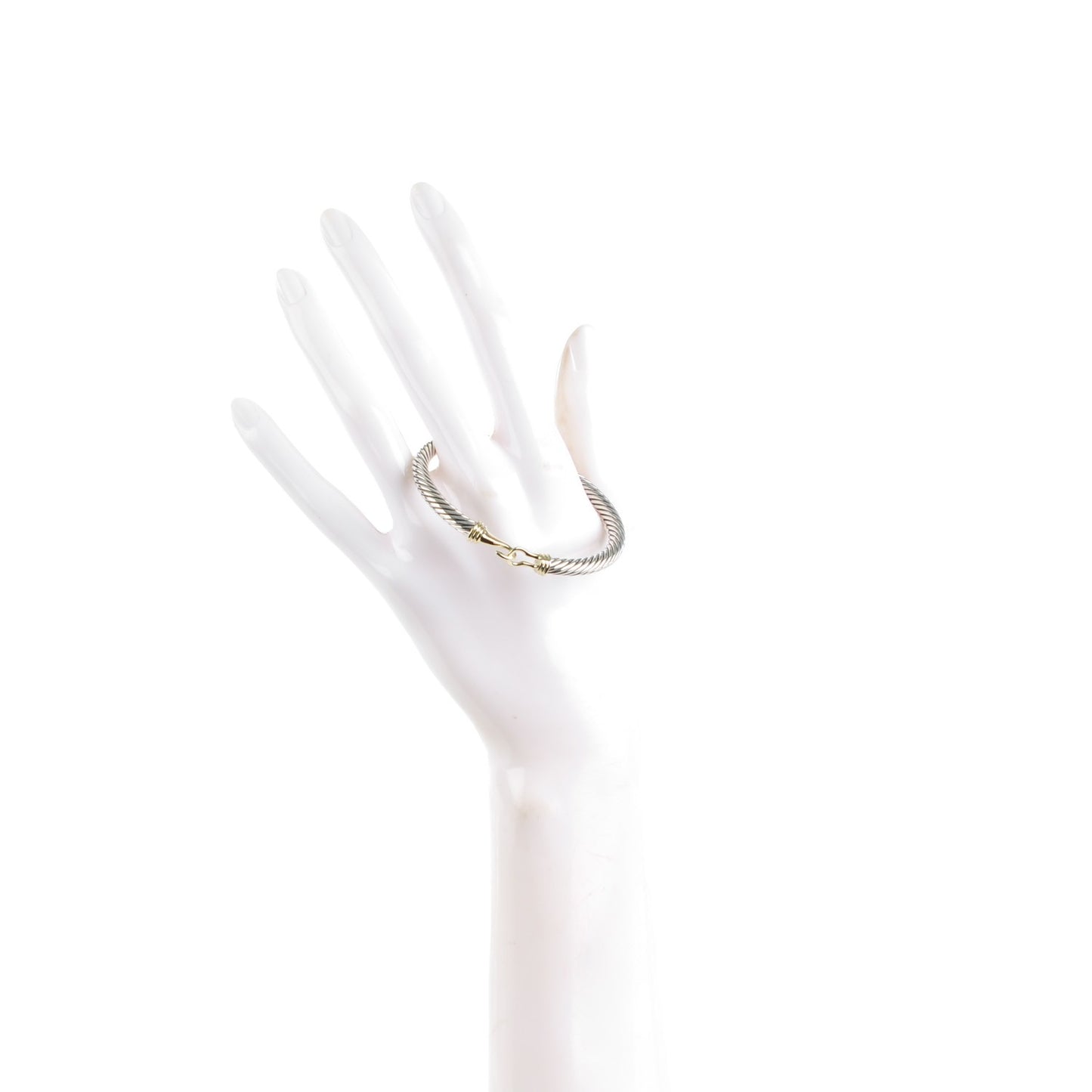 Sterling Silver 14K Yellow Gold 5mm Cable Classic Buckle Bracelet