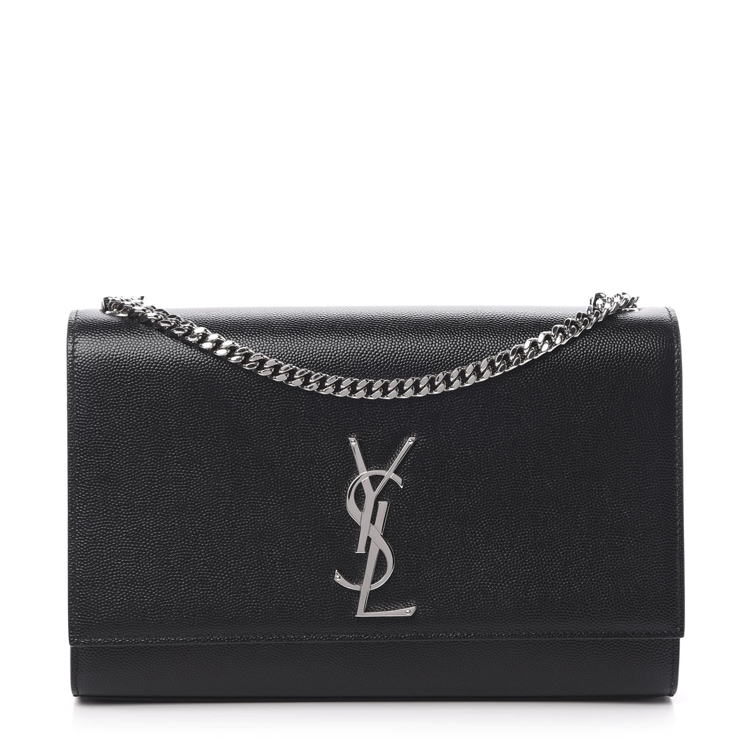 Saint Laurent Grain De Poudre Medium Classic Monogram Kate Satchel Black 1 of 10
