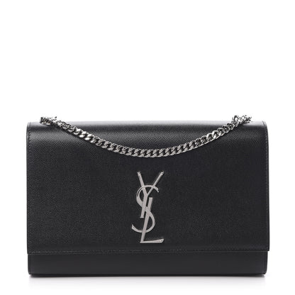 Saint Laurent Grain De Poudre Medium Classic Monogram Kate Satchel Black 1 of 10