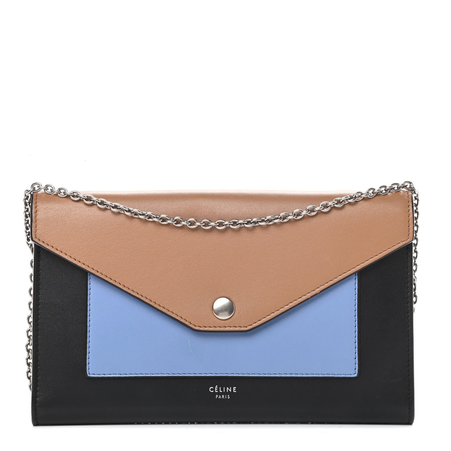 Celine Shiny Calfskin Clutch on a Chain Multicolor 1 of 16