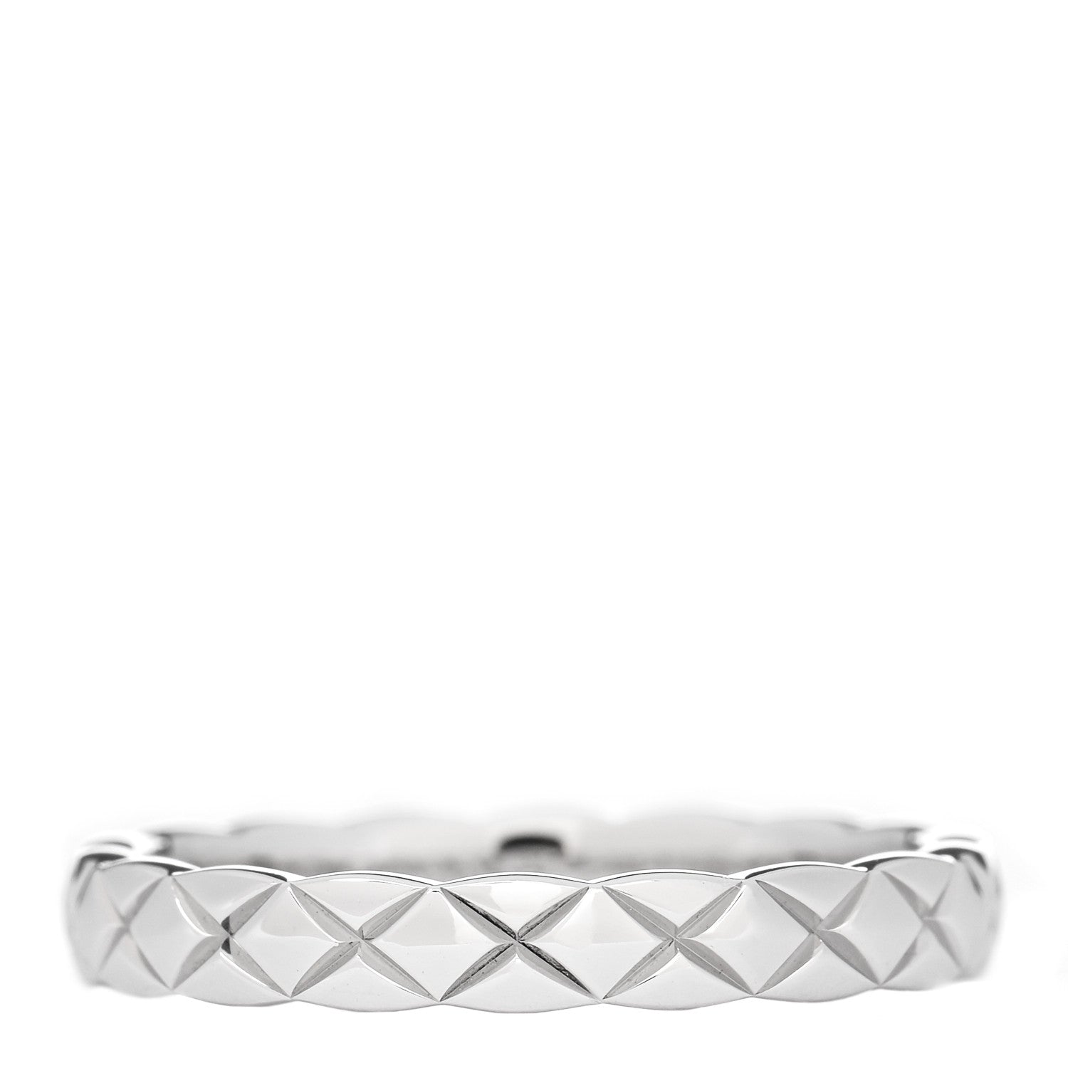 Chanel Platinum Mini Coco Crush Ring 49 4.75 1 of 5