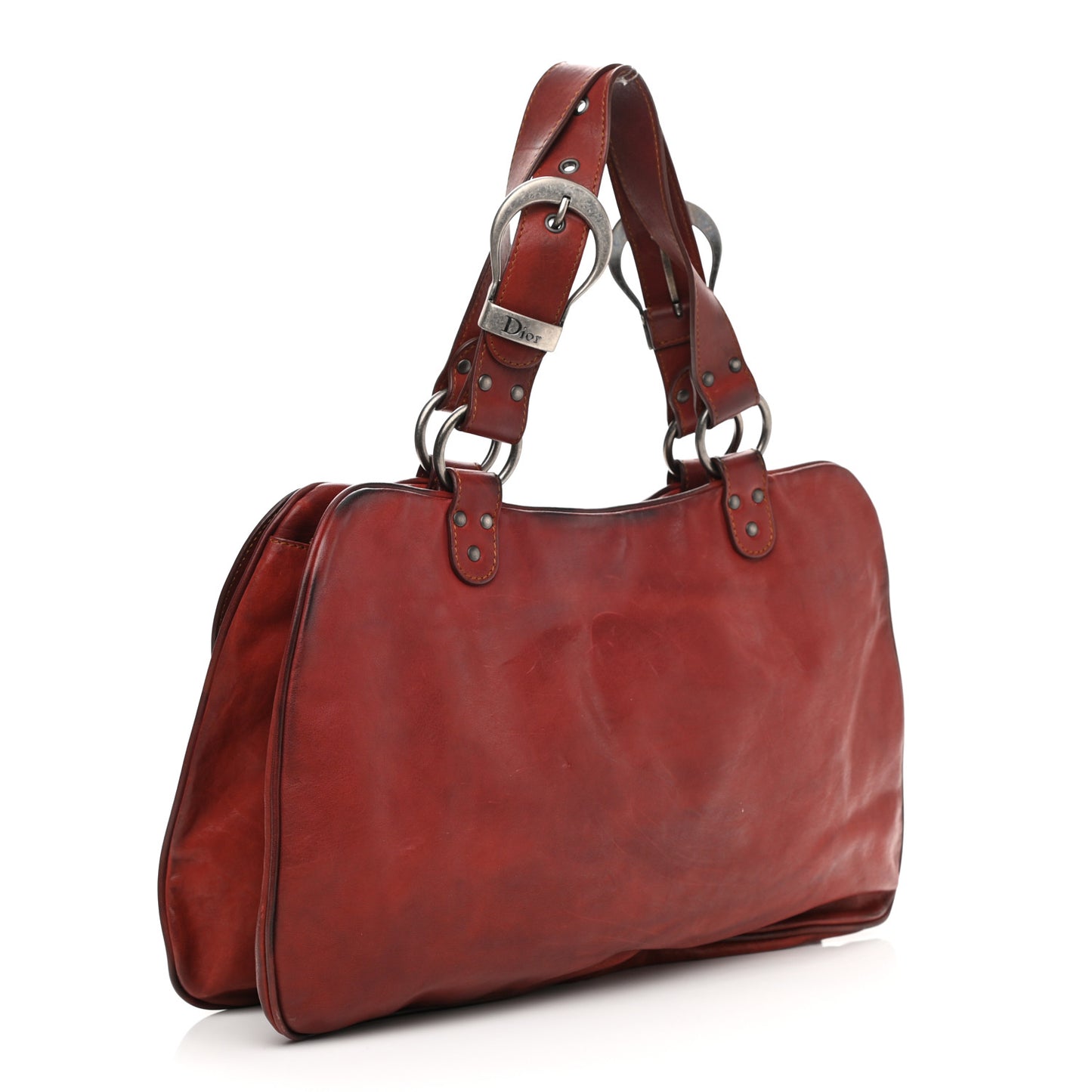 Calfskin Large Gaucho Double Saddle Bag Red