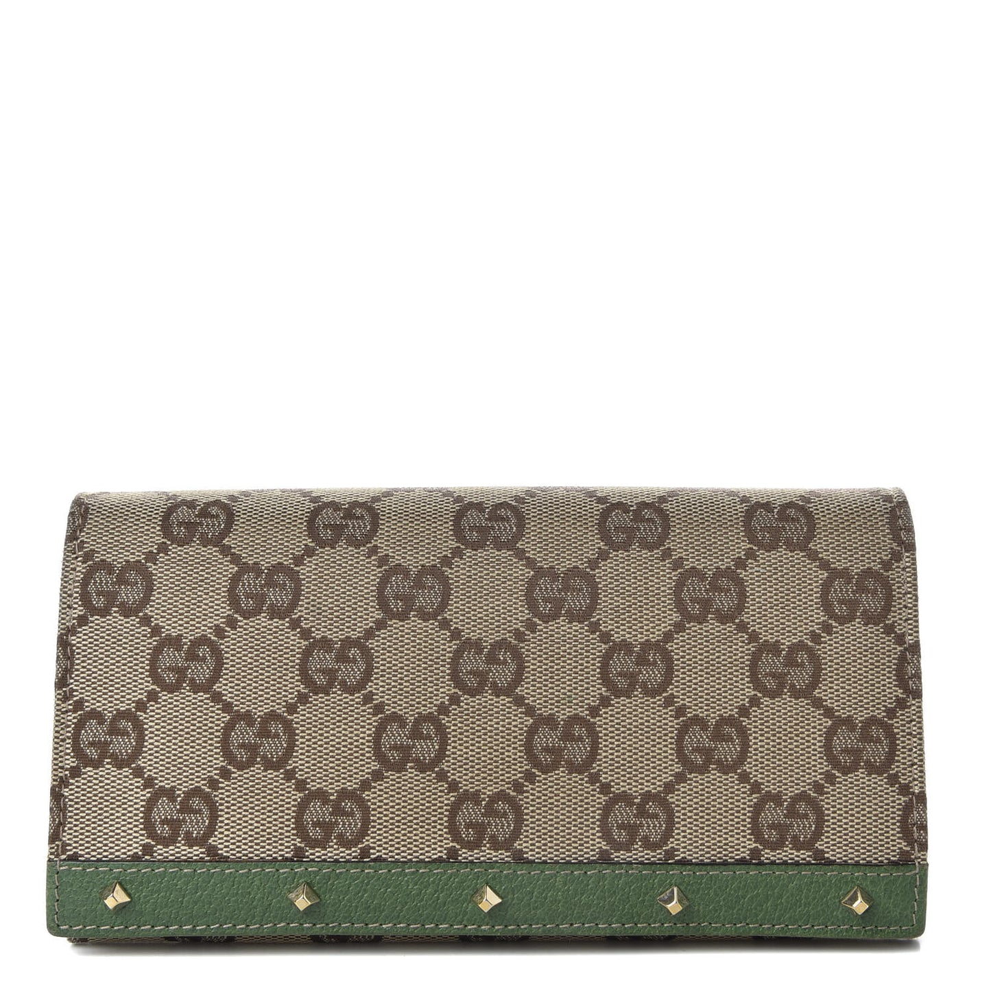 Monogram Studded Continental Wallet Green