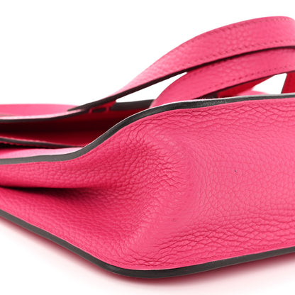 Hermes Taurillon Clemence Halzan 25 Rose Shocking 8 of 11