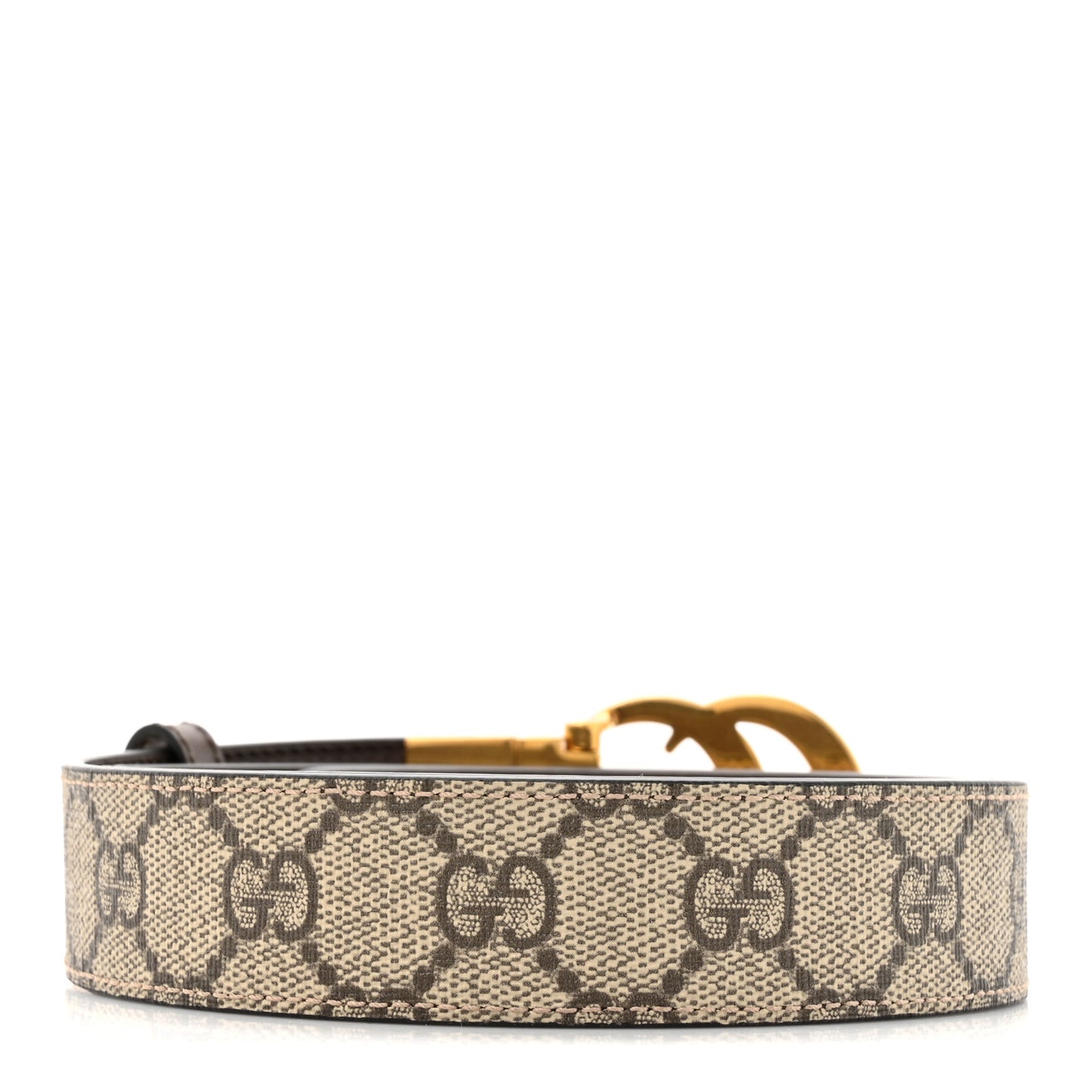 GG Supreme Monogram Plutone Calfskin Double G Reversible 30mm Belt 75 30 Beige Ebony Black