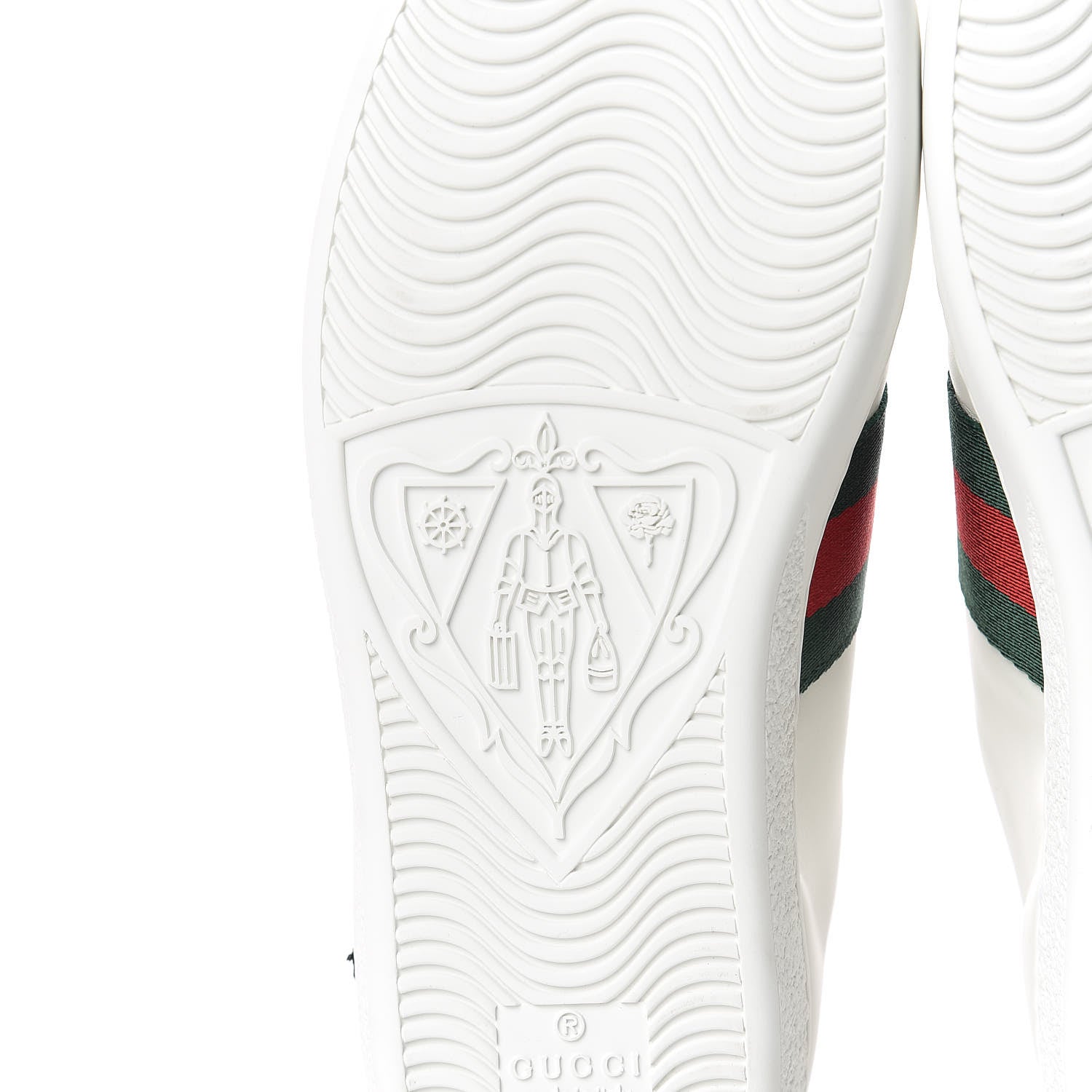 Gucci Calfskin Web Floral Embroidered Ace Sneakers 35 White 6 of 9