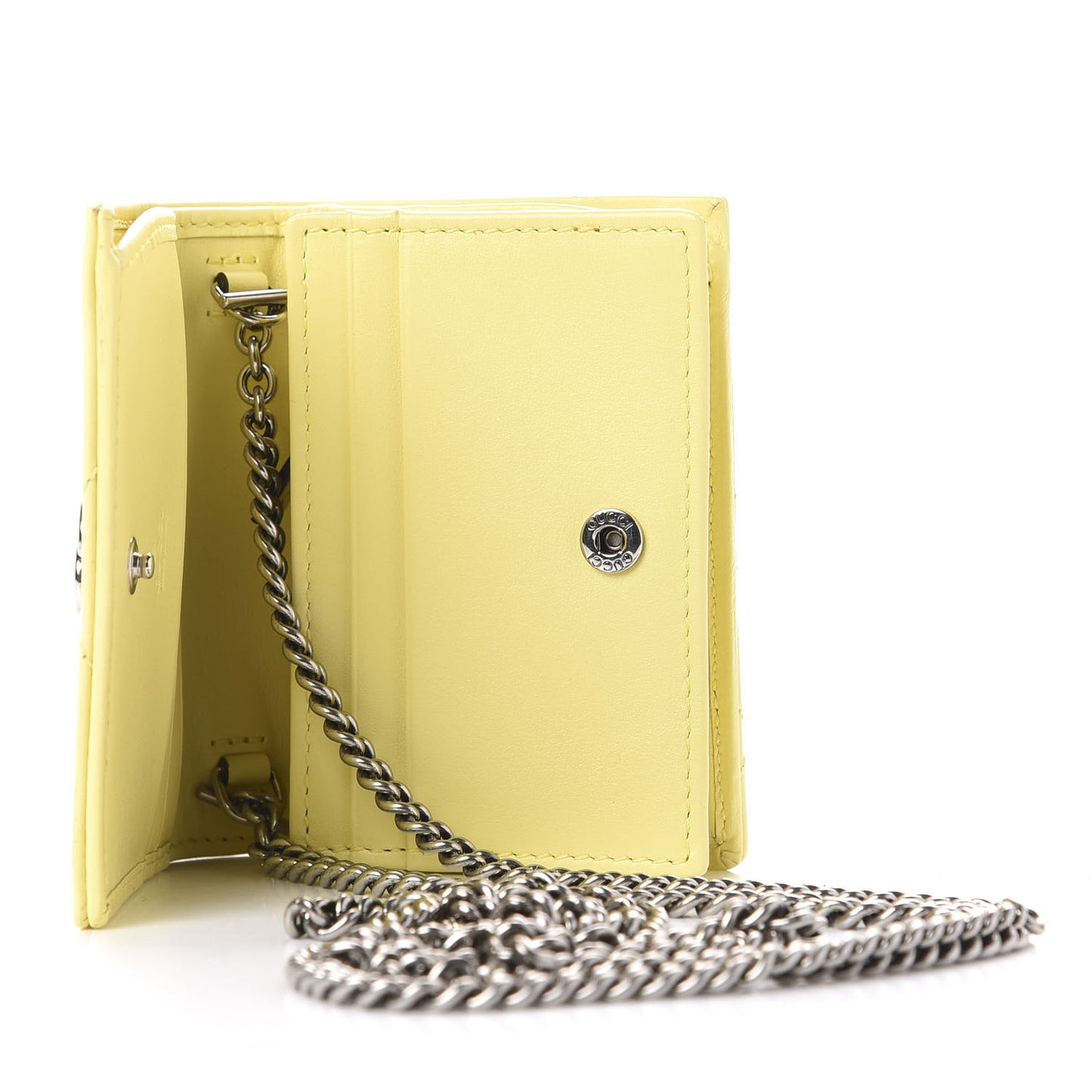 Calfskin Matelasse Mini GG Marmont Wallet On Chain Banana
