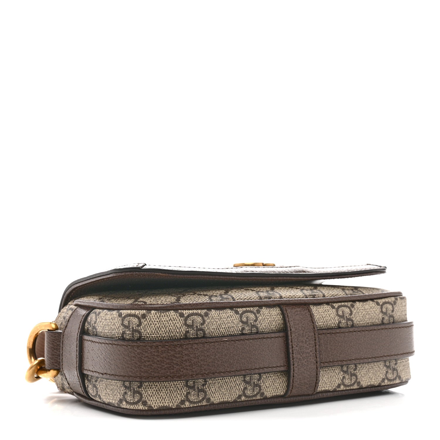Gucci GG Supreme Monogram Web Mini Ophidia Flap Shoulder Bag Brown 4 of 14