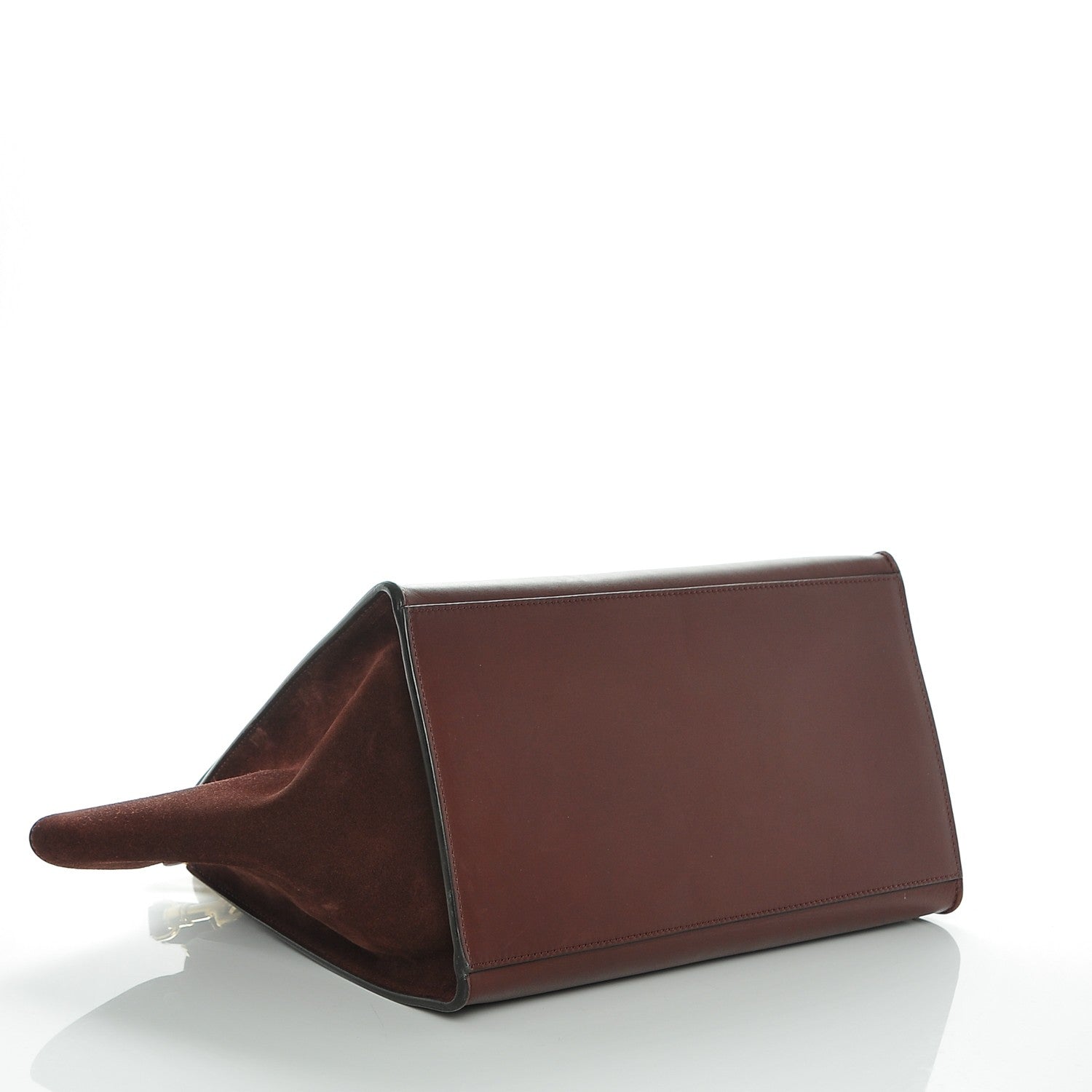 Celine Smooth Calfskin Suede Medium Trapeze Burgundy 4 of 8