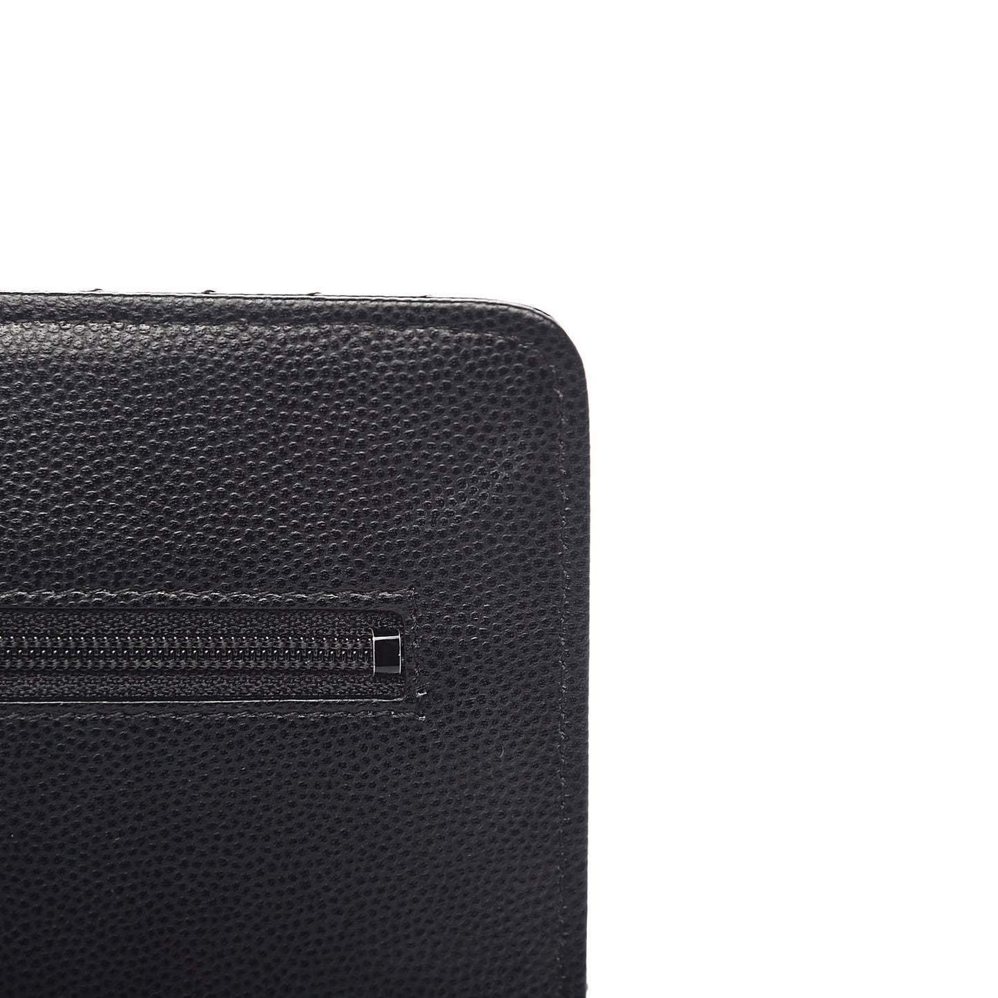 Caviar Chevron Quilted Wallet On Chain WOC Black