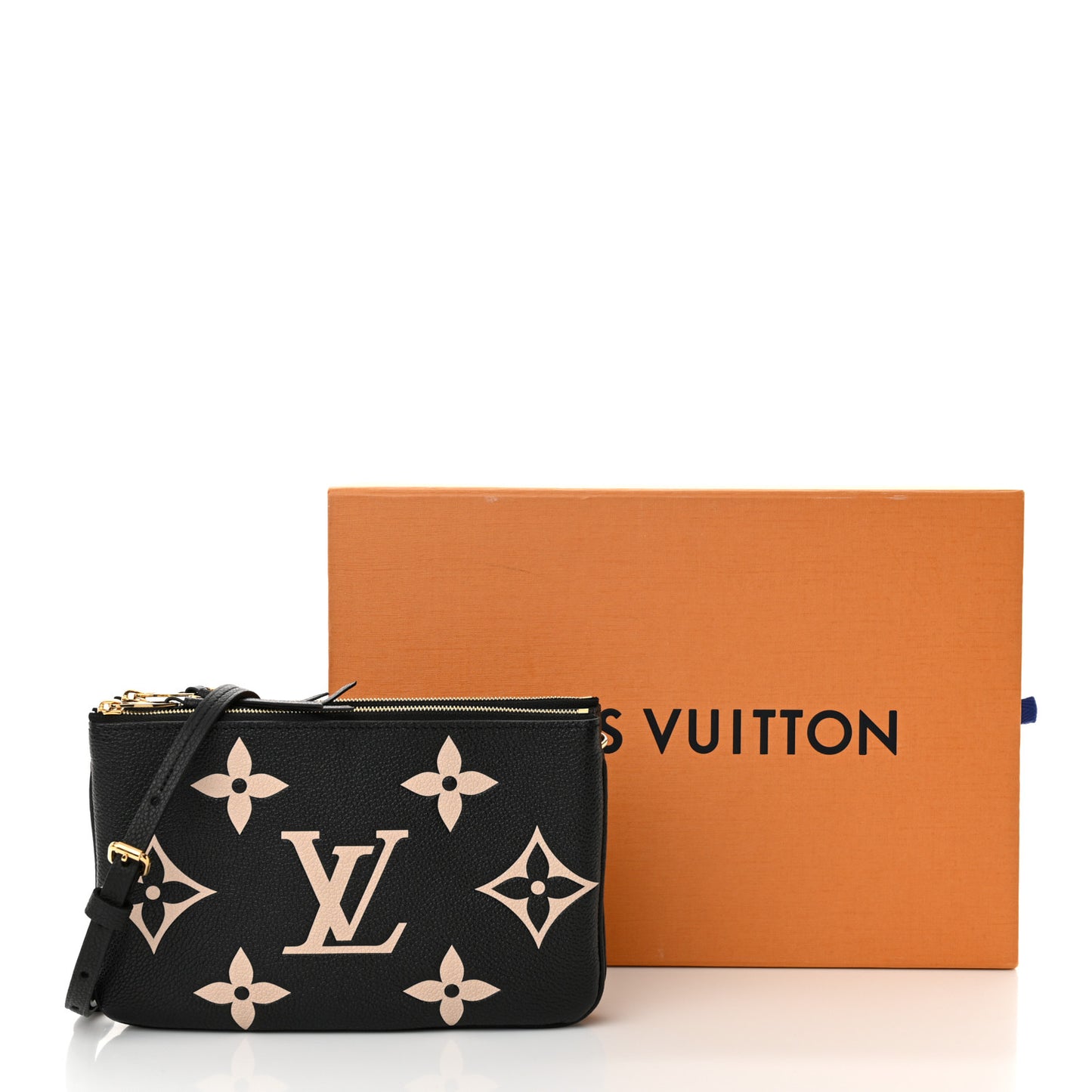 Empreinte Monogram Giant Double Zip Pochette Black Cream