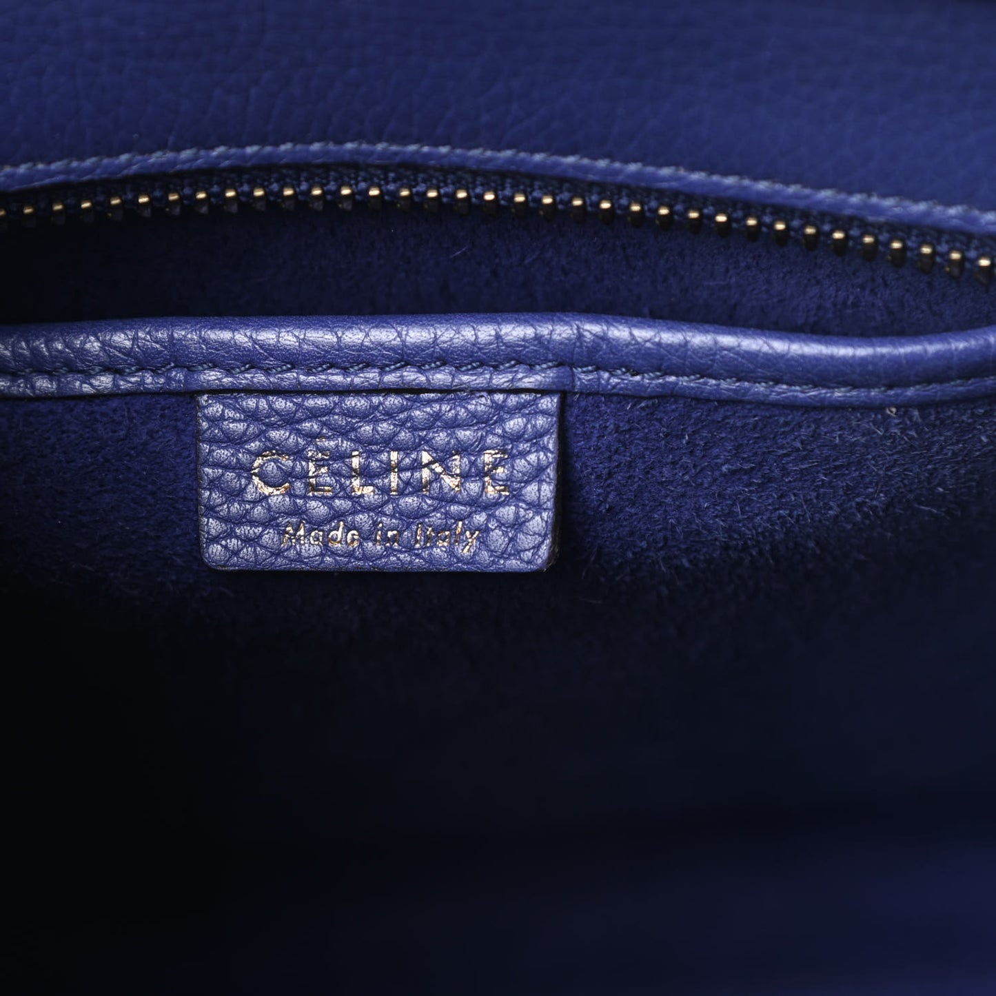 Drummed Calfskin Nano Luggage Indigo