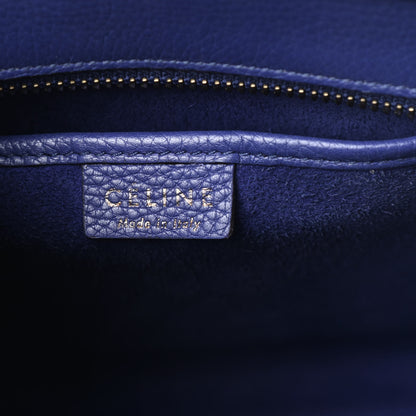 Celine Drummed Calfskin Nano Luggage Indigo 6 of 16