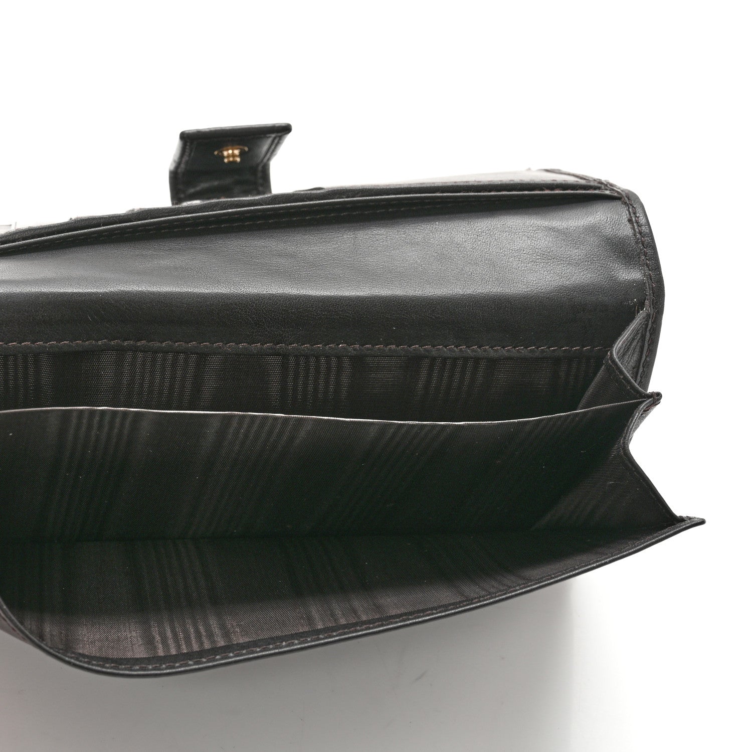 Gucci Guccissima Margaux Calfskin Metal Bar Continental Flap Wallet Black 6 of 13