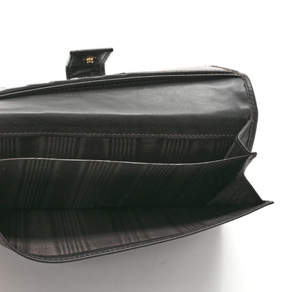 Gucci Guccissima Margaux Calfskin Metal Bar Continental Flap Wallet Black 6 of 13