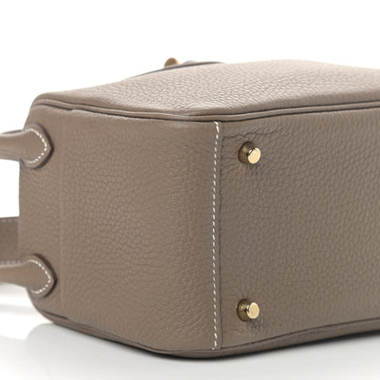 Hermes Taurillon Clemence Mini Lindy 20 Etoupe 6 of 9