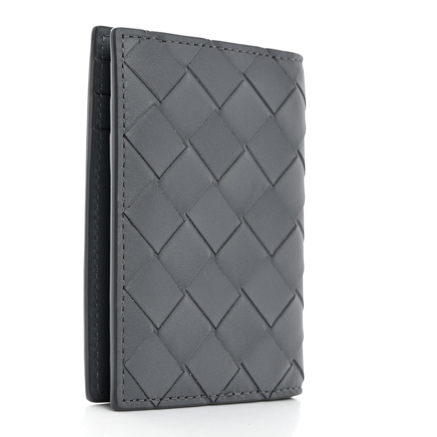 Bottega Veneta Calfskin Intrecciato Flap Card Case Thunder 3 of 7