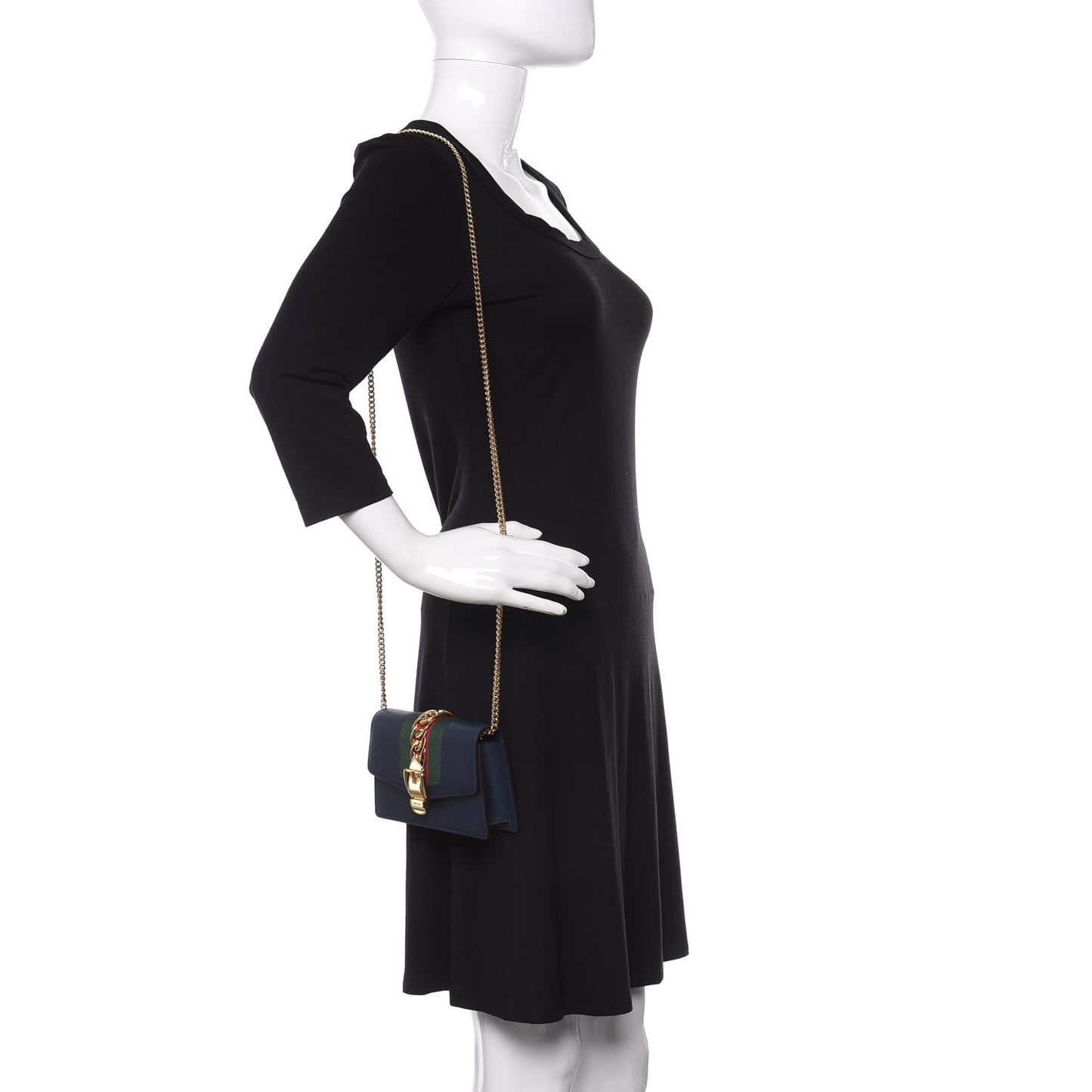 Calfskin Super Mini Sylvie Chain Shoulder Bag Blue