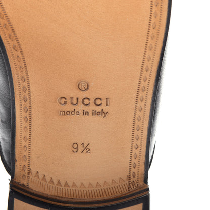 Gucci Goatskin Stripe Mens Horsebit Slingback Slippers 9.5 Black 9 of 11