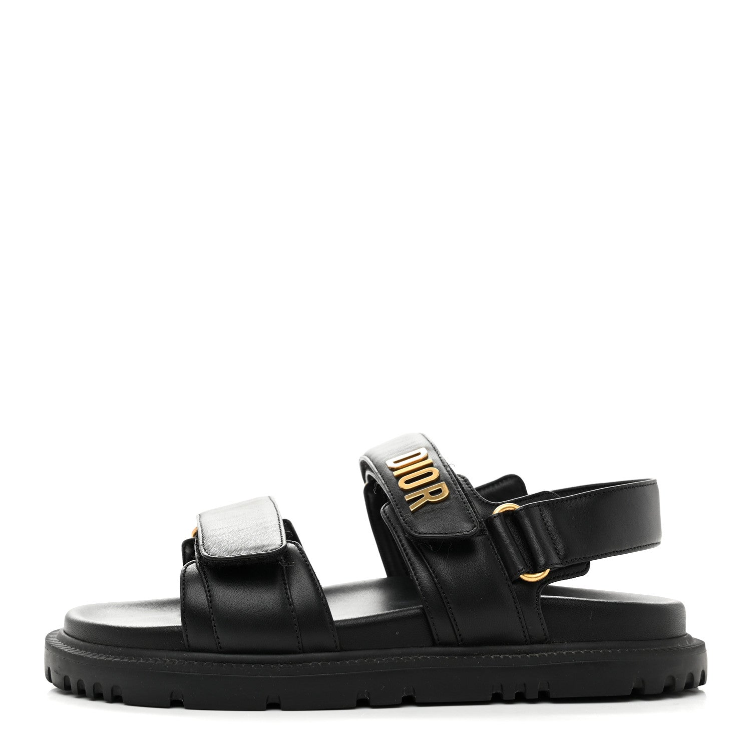 Christian Dior Lambskin Dioract 10mm Sandals 36.5 Black 1 of 10
