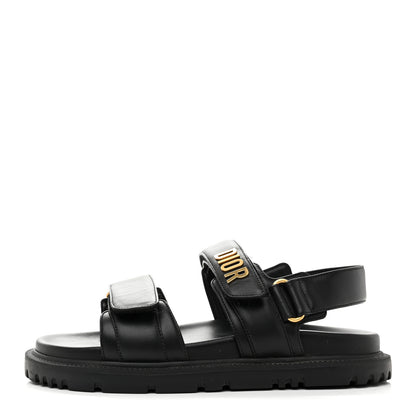 Christian Dior Lambskin Dioract 10mm Sandals 36.5 Black 1 of 10
