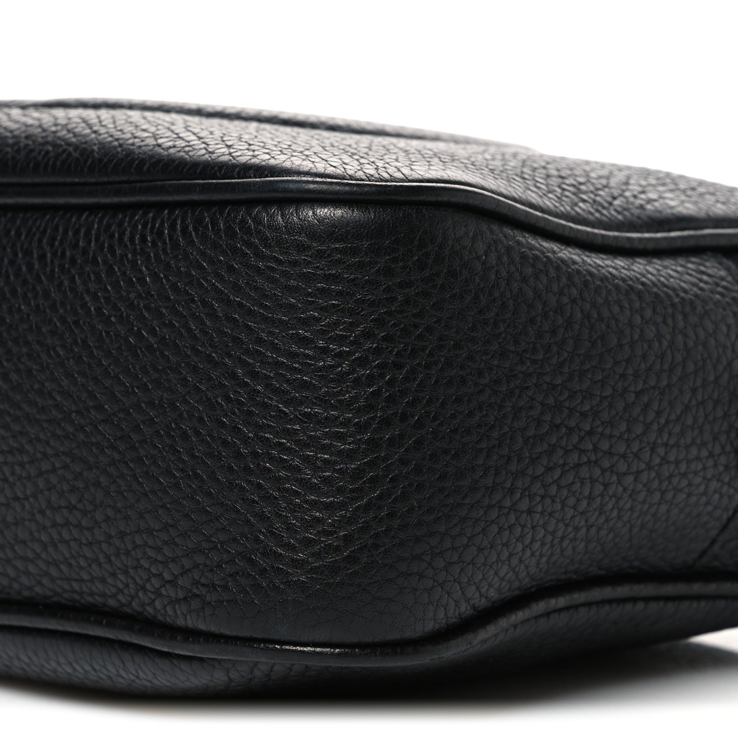 Pebbled Calfskin Small Soho Disco Bag Black