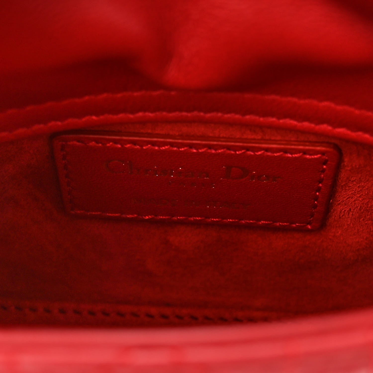 Christian Dior Calfskin Cannage Dioramour Micro Lady Dior Bright Red 6 of 9