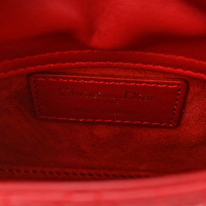Christian Dior Calfskin Cannage Dioramour Micro Lady Dior Bright Red 6 of 9