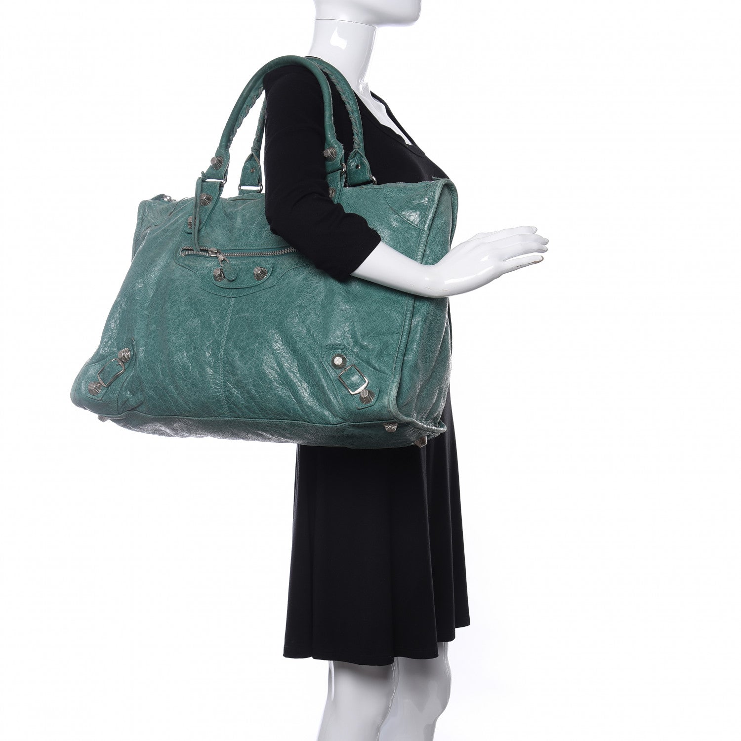 Balenciaga Agneau Giant 21 Silver Hardware Weekender Vert Sauge 2 of 22