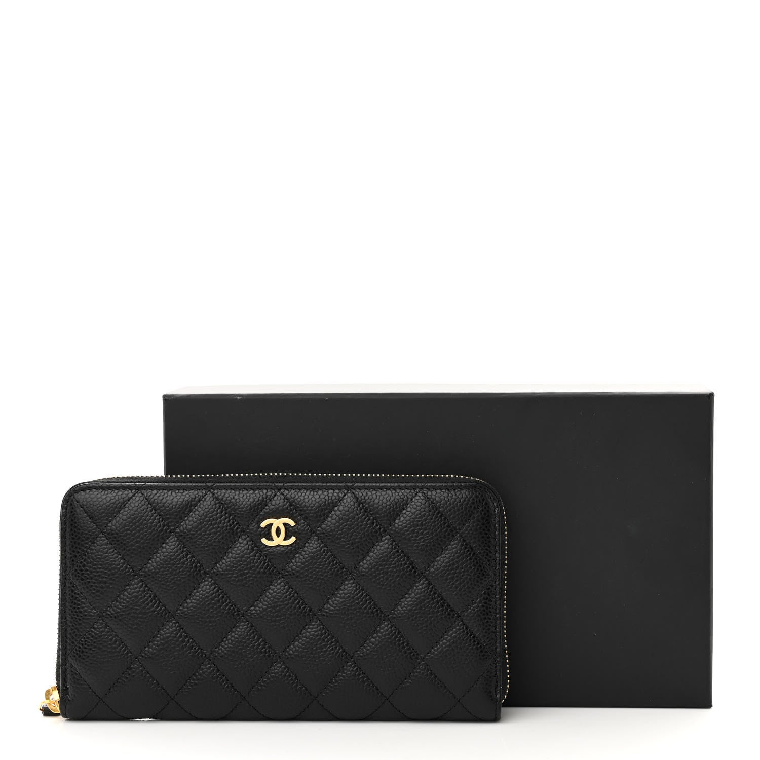 Chanel Caviar Quilted Large Gusset Zip Around Wallet Black 9 of 9