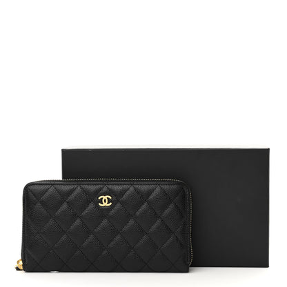 Chanel Caviar Quilted Large Gusset Zip Around Wallet Black 9 of 9
