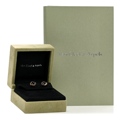 Van Cleef & Arpels 18K Yellow Gold Black Onyx Sweet Alhambra Earrings 5 of 5