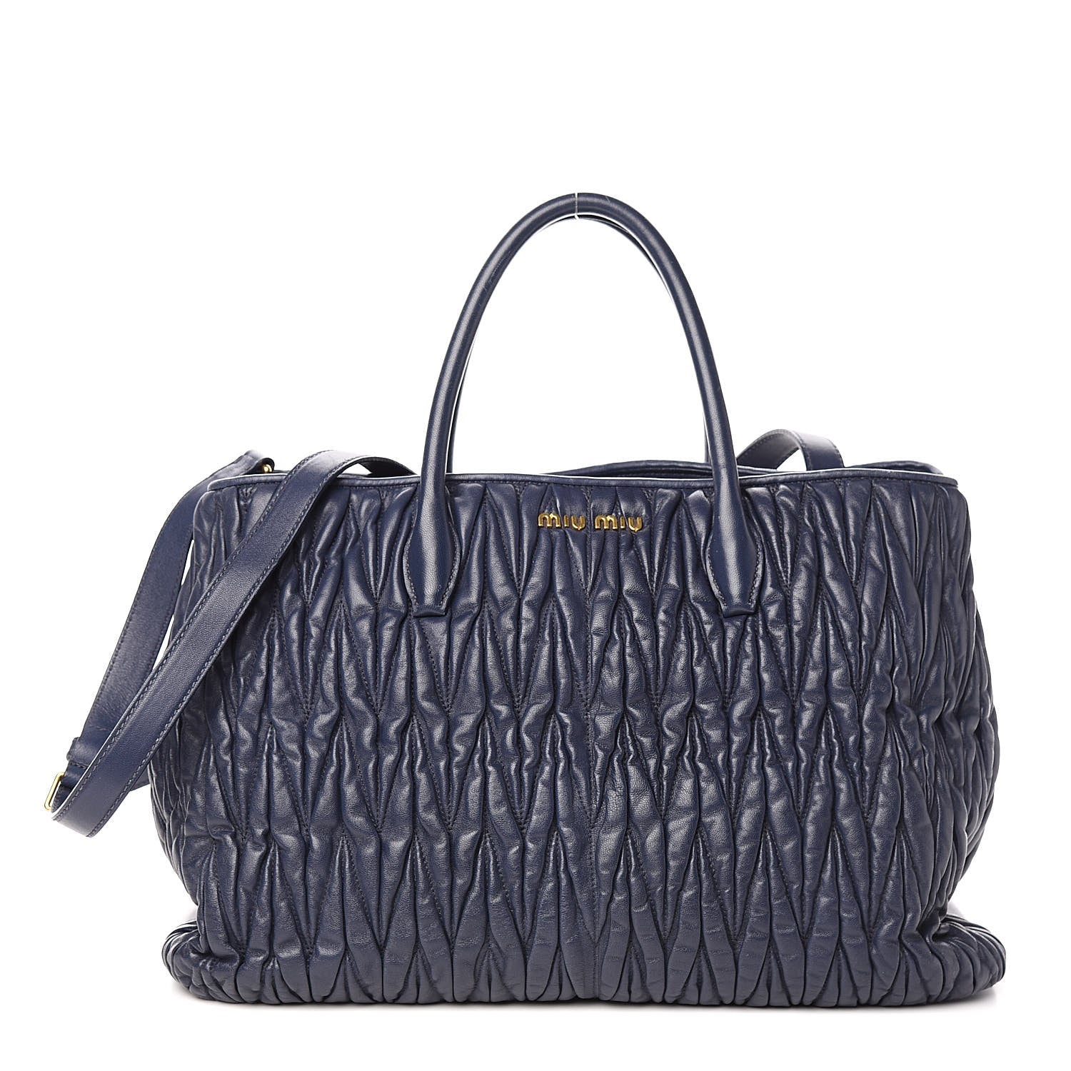 Miu Miu Nappa Matelasse Tote Bleuette 1 of 15