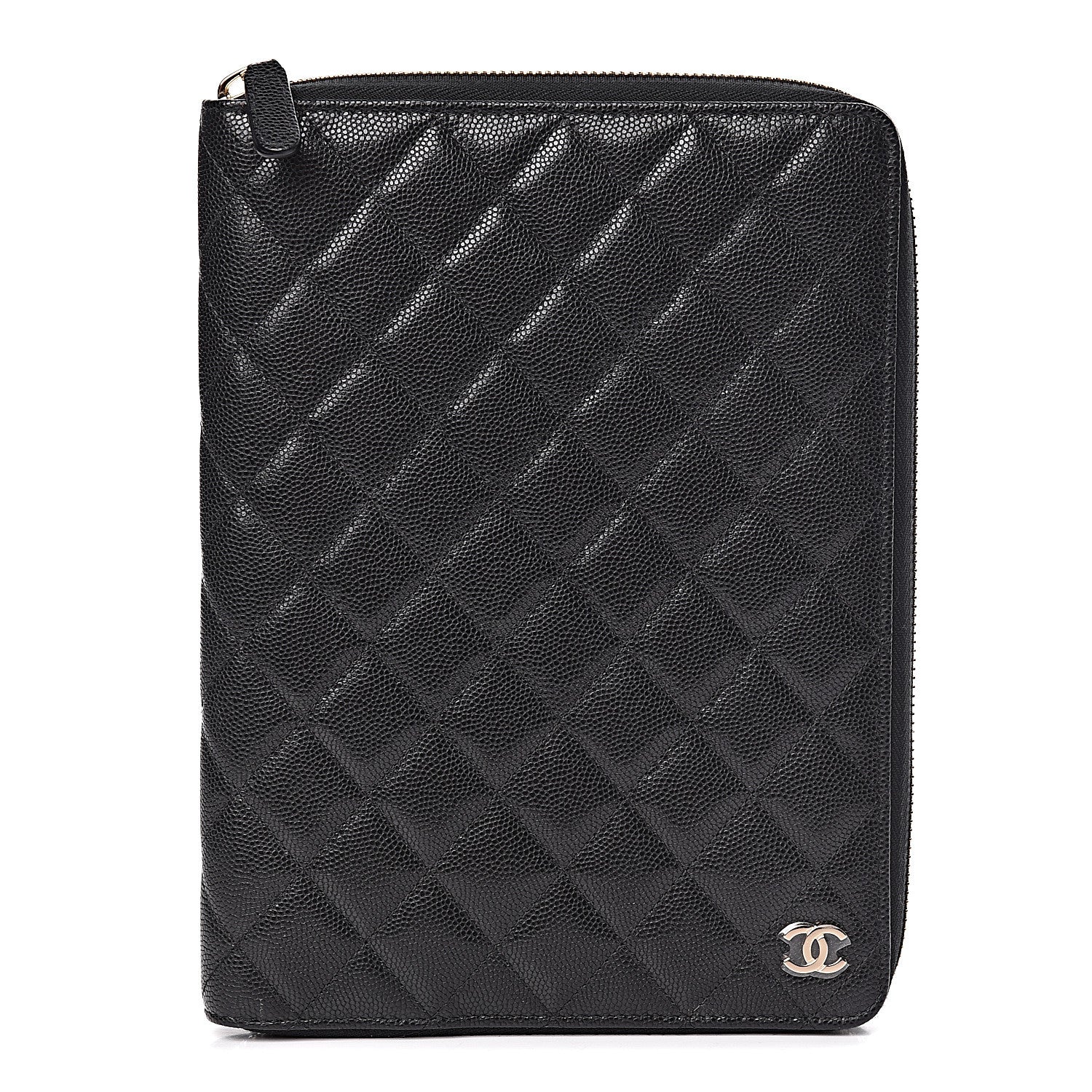 Chanel Caviar Quilted Zip Around Notebook Agenda Cover Black 1 of 11