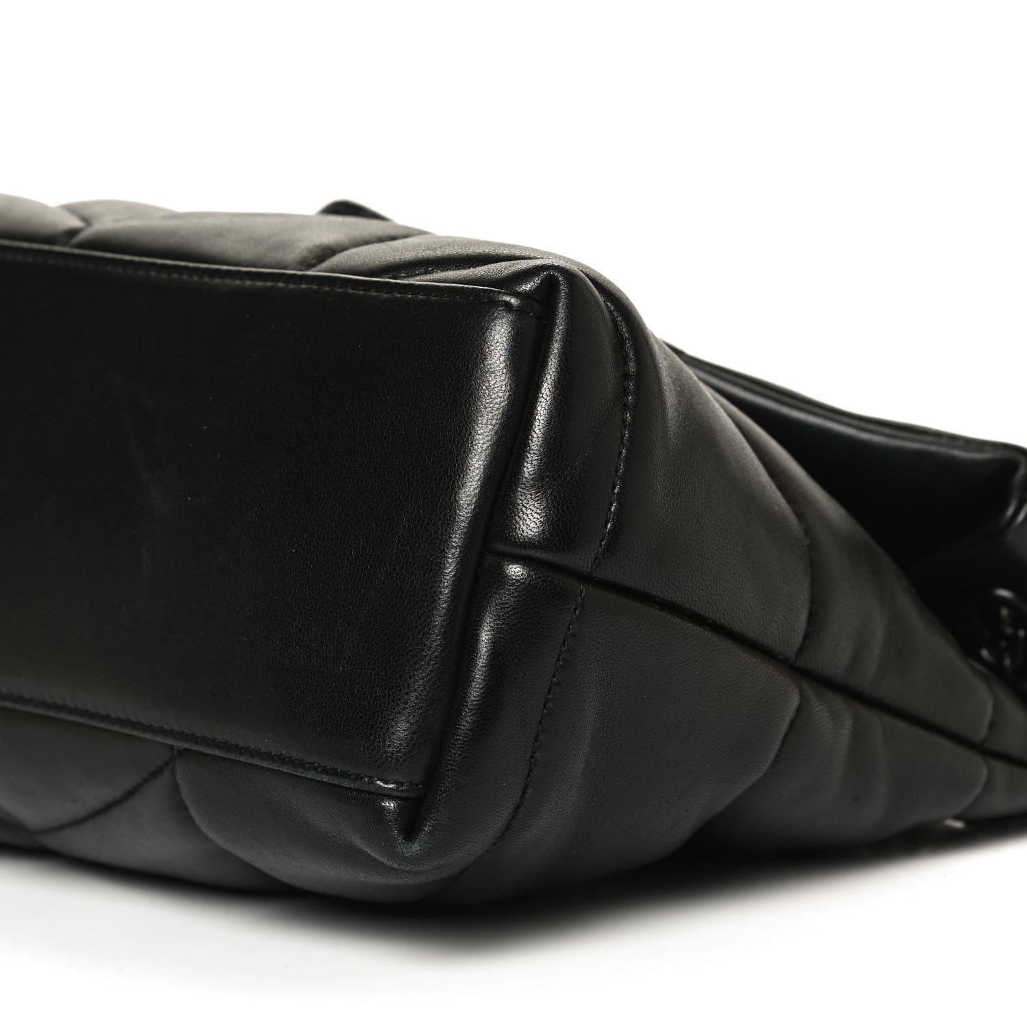 Saint Laurent Lambskin Quilted Small Loulou Puffer Monogram Chain Satchel Black 11 of 11