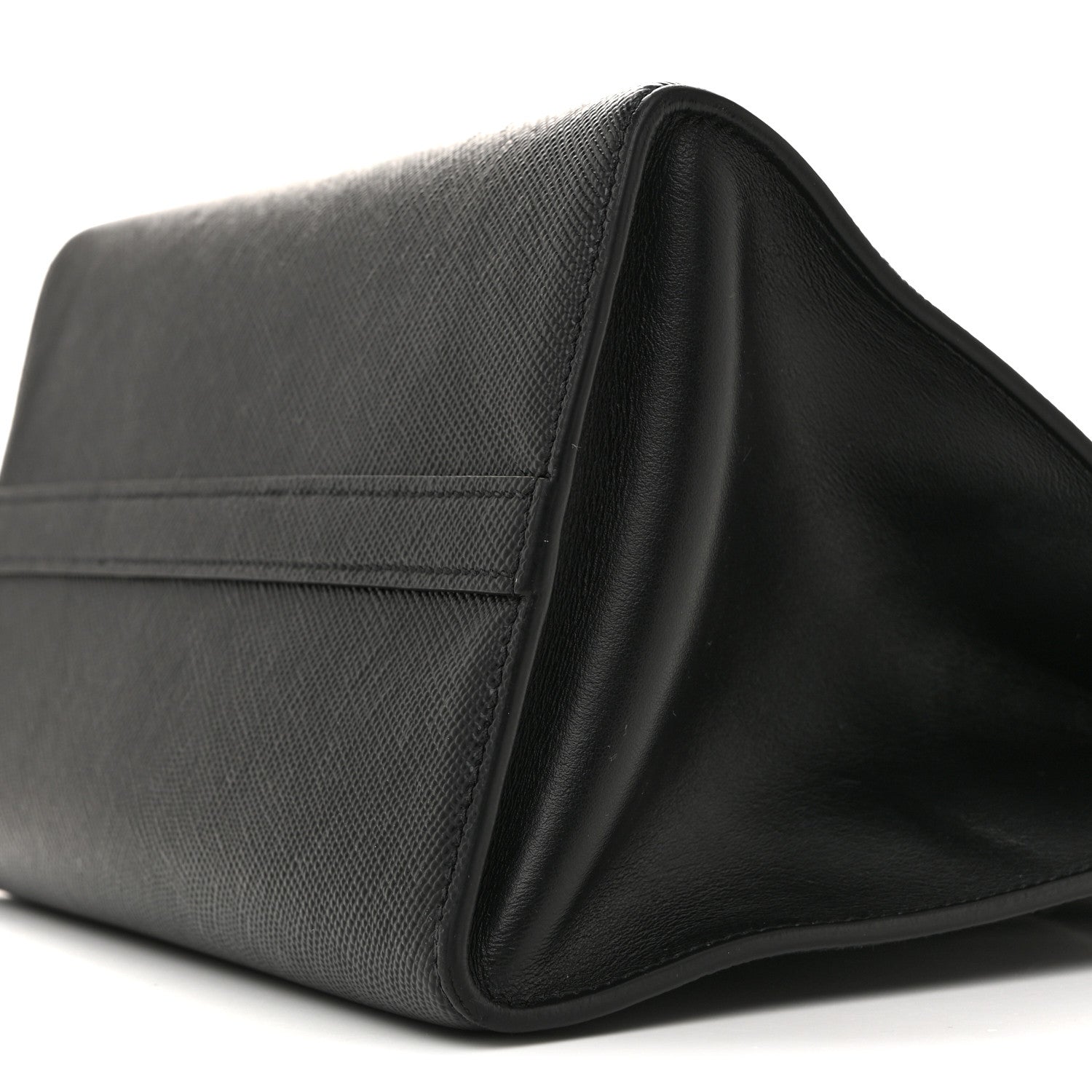 Prada Saffiano Cuir Calfskin Small Monochrome Top Handle Tote Black 9 of 15