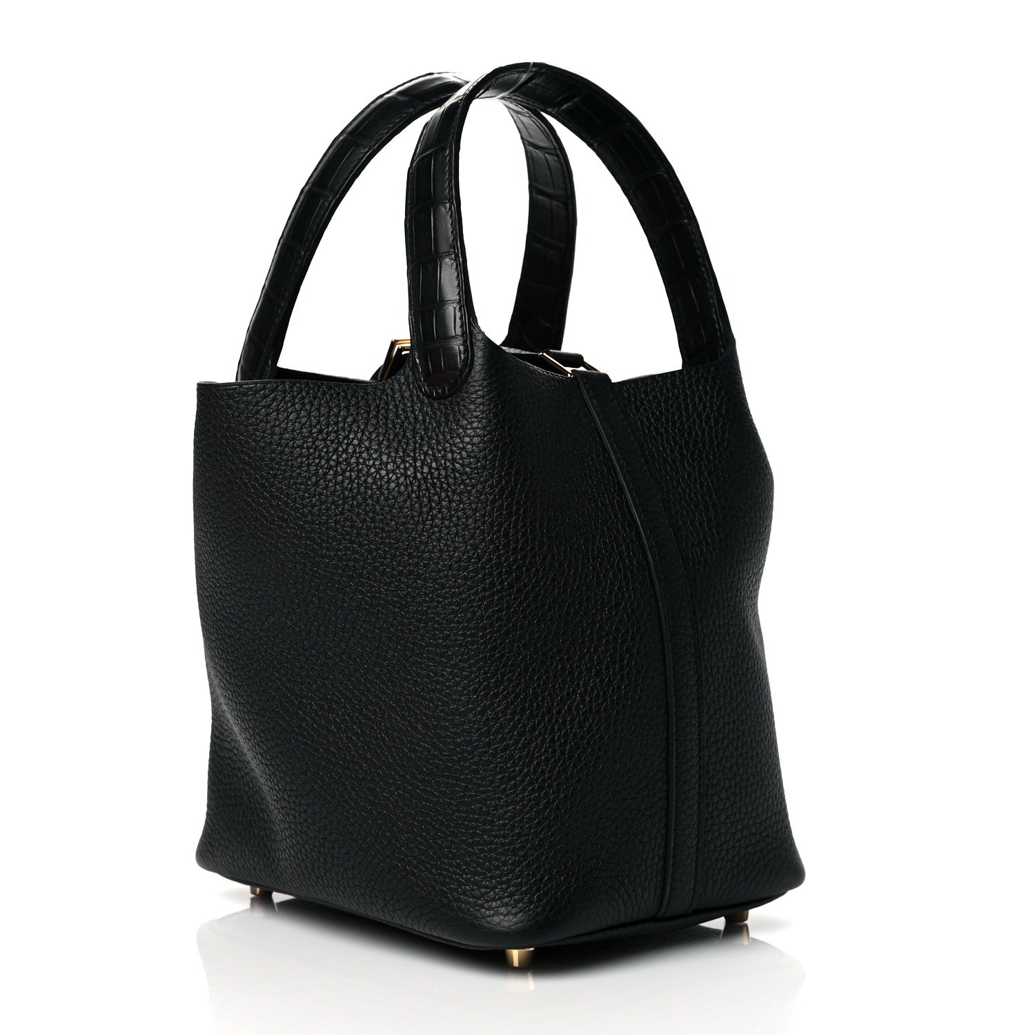 Hermes Taurillon Clemence Matte Alligator Picotin Lock Touch 18 PM Black 3 of 11