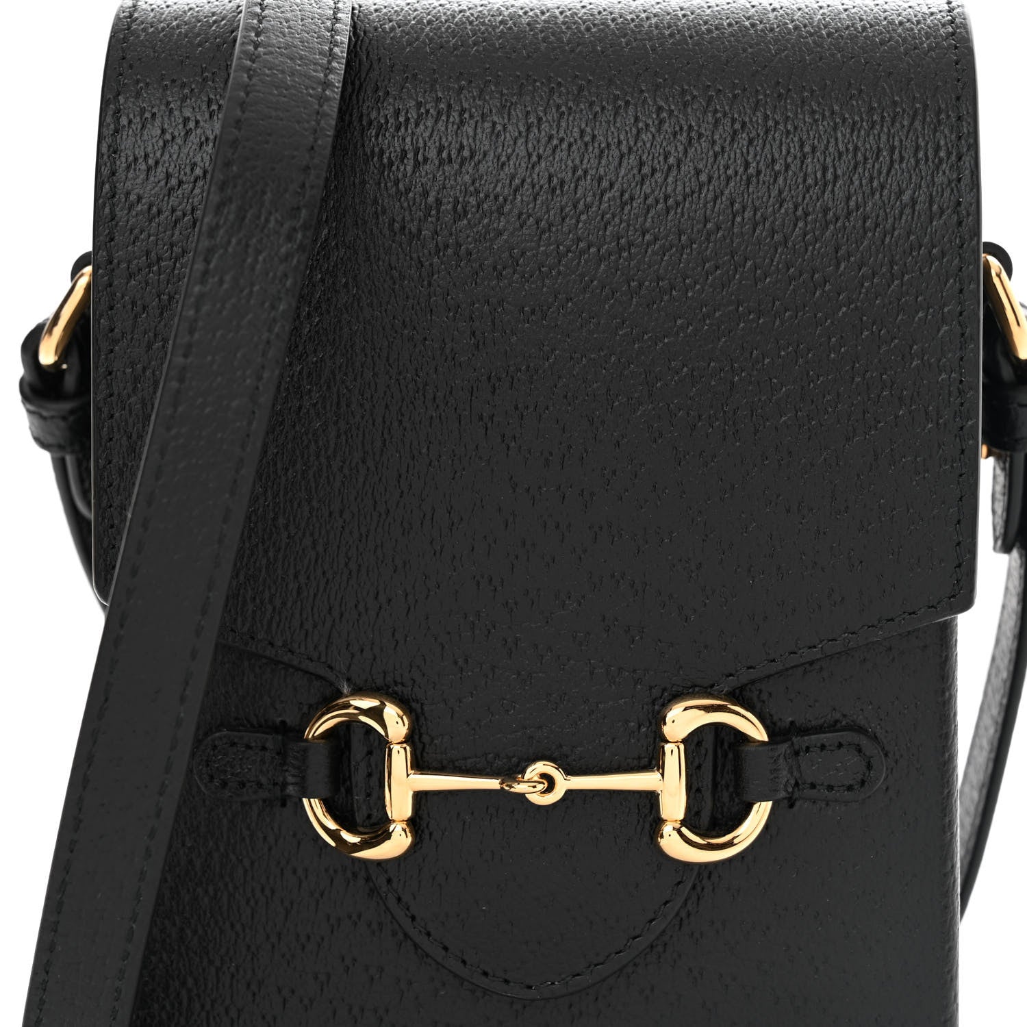 Gucci Dollar Calfskin Vertical Horsebit 1955 Crossbody Bag Black 8 of 12