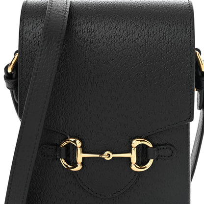 Gucci Dollar Calfskin Vertical Horsebit 1955 Crossbody Bag Black 8 of 12