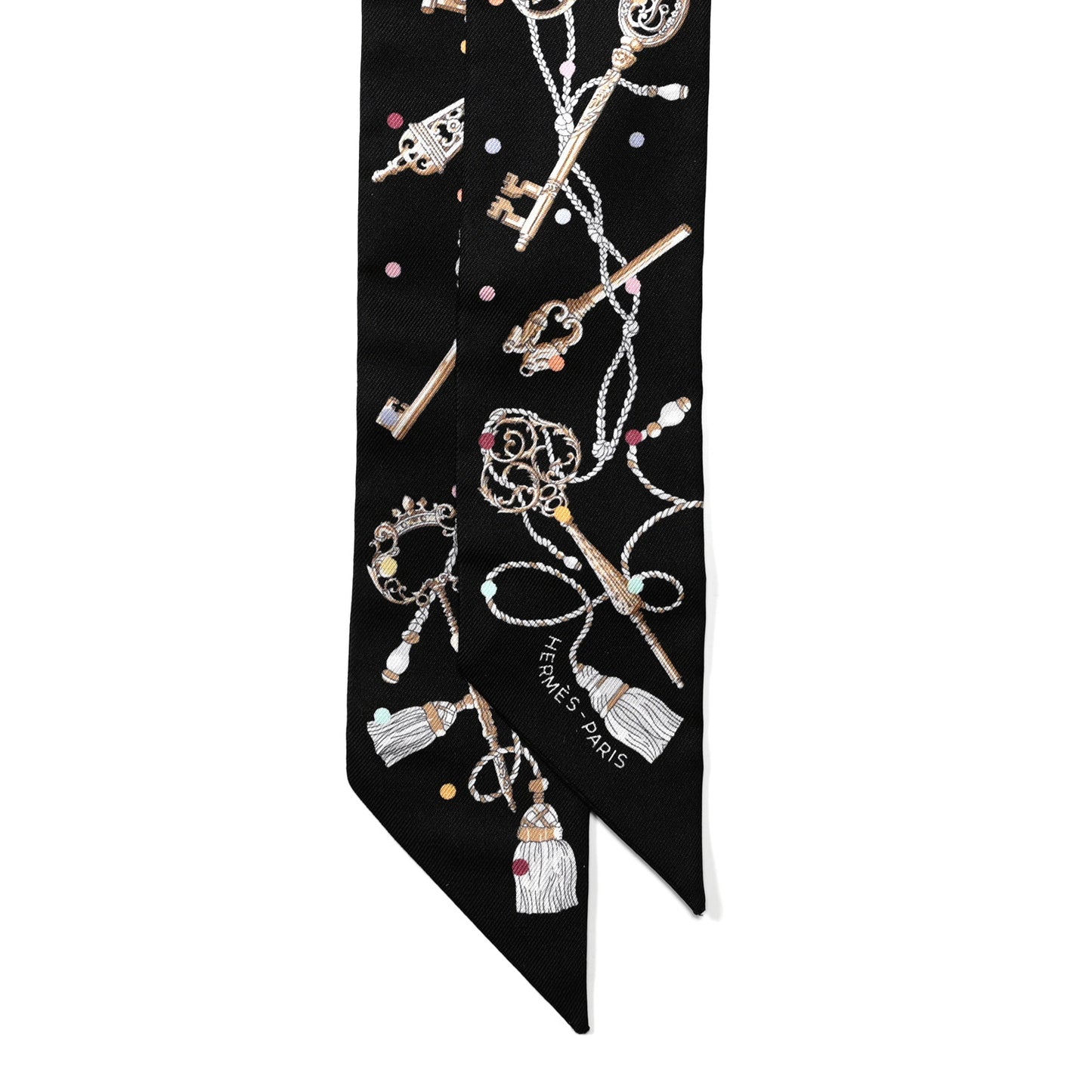 Silk Les Cles A Pois Twilly Black Beige Rose Multicolor