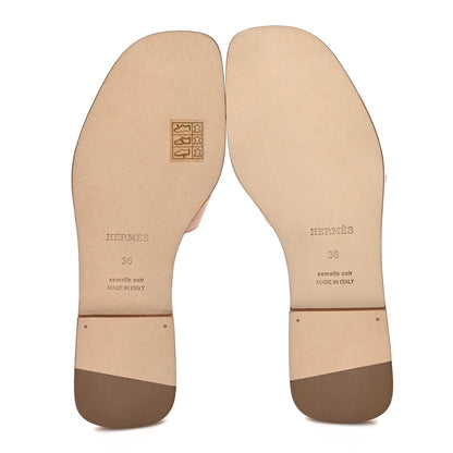 Hermes Epsom Oran Sandals 36 Rose Pale 5 of 9
