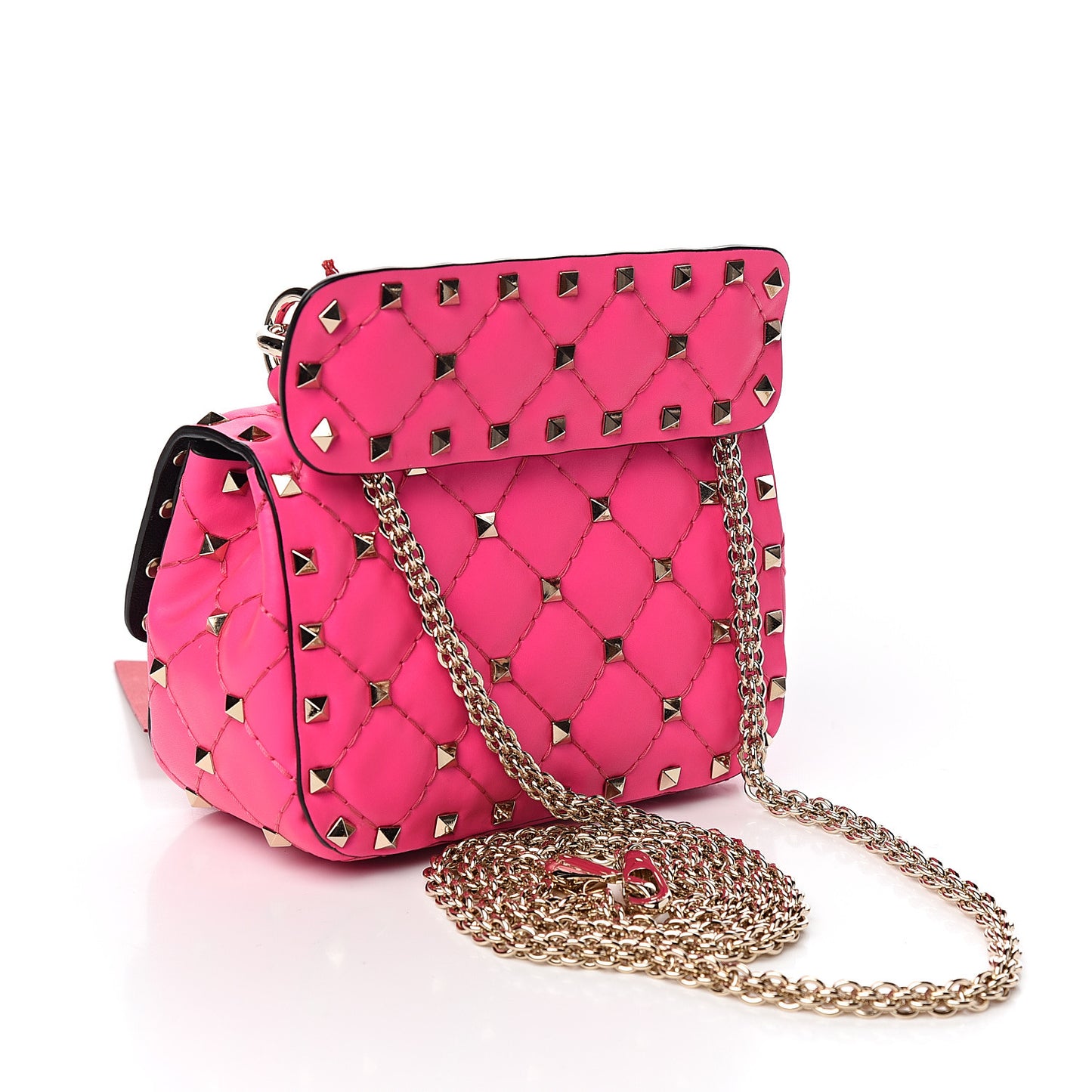 Calfskin Micro Rockstud Spike Shoulder Bag Azalea