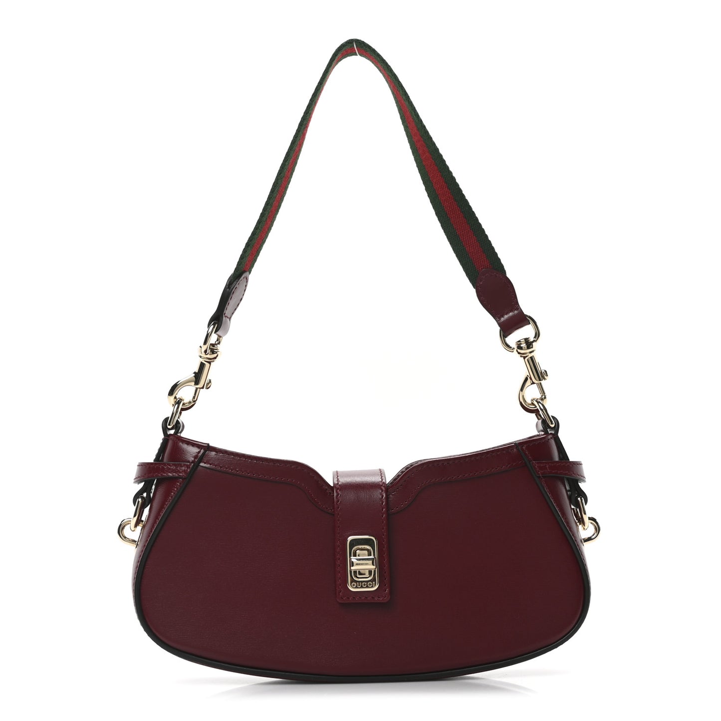 Calfskin Mini Moon Side Shoulder Bag Rosso Ancora