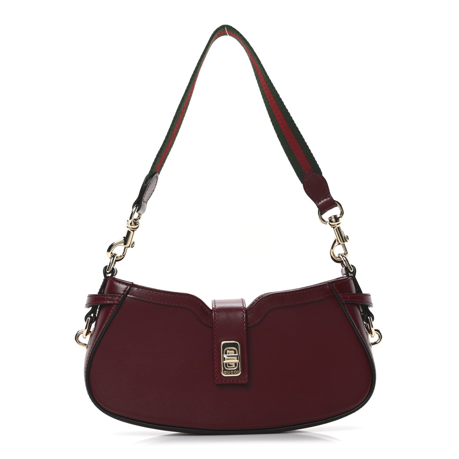 Gucci Calfskin Mini Moon Side Shoulder Bag Rosso Ancora 1 of 10