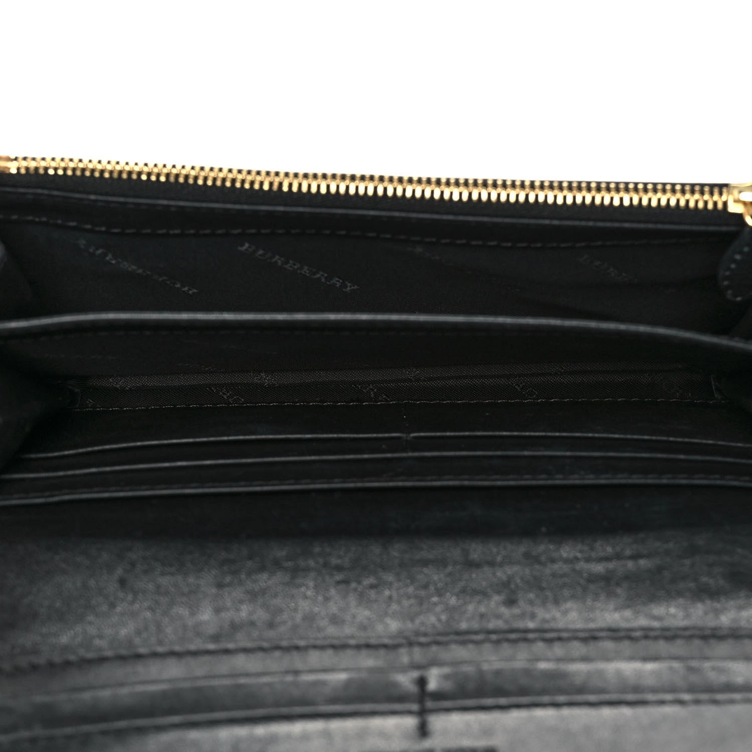 Burberry Grainy Calfskin House Check Continental Wallet Black 7 of 9