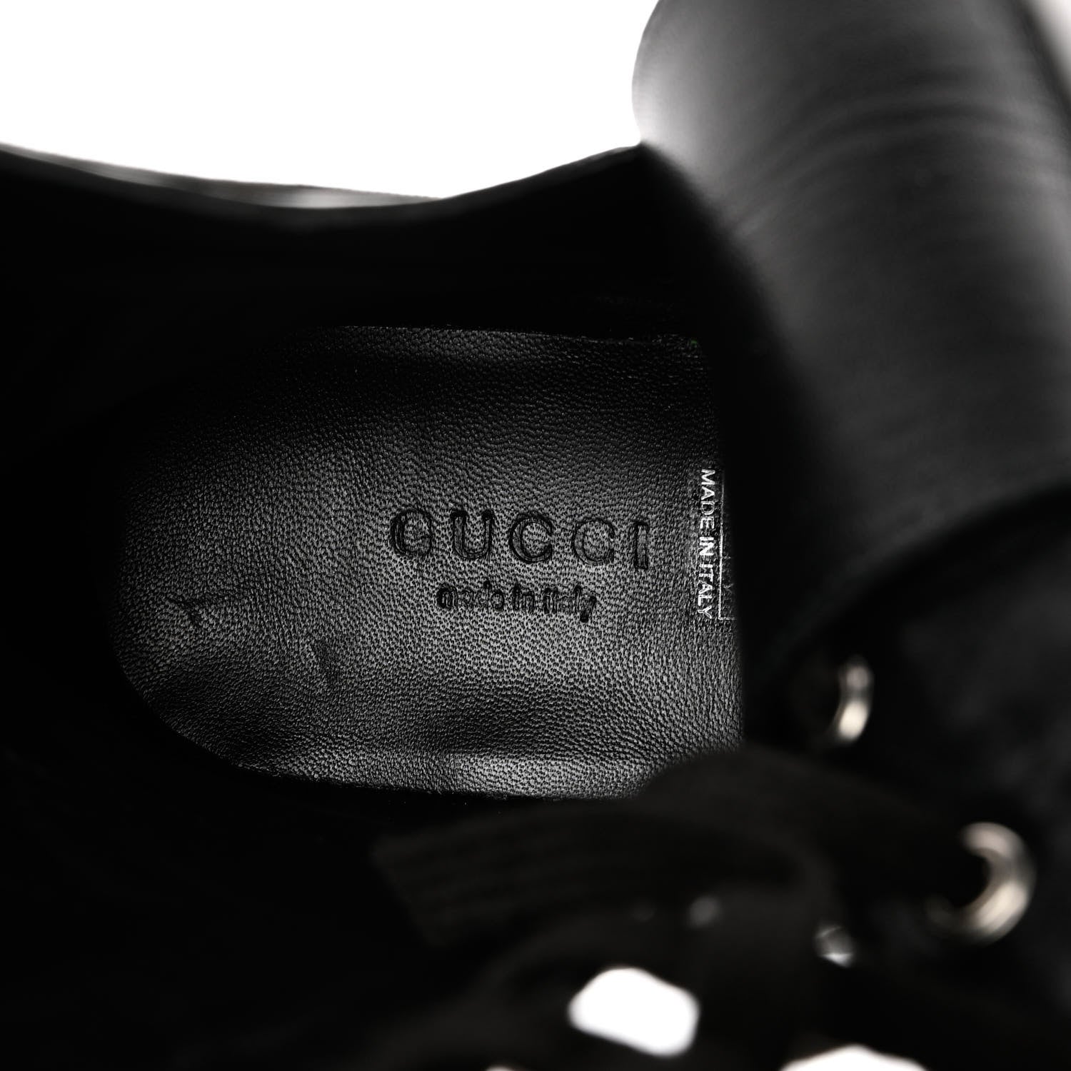 Gucci Nappa Frances GG Matelasse Platform Combat Boots 35.5 Black 8 of 9
