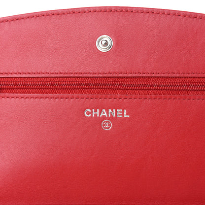 Chanel Caviar Sevruga Wallet on Chain WOC Red 9 of 13